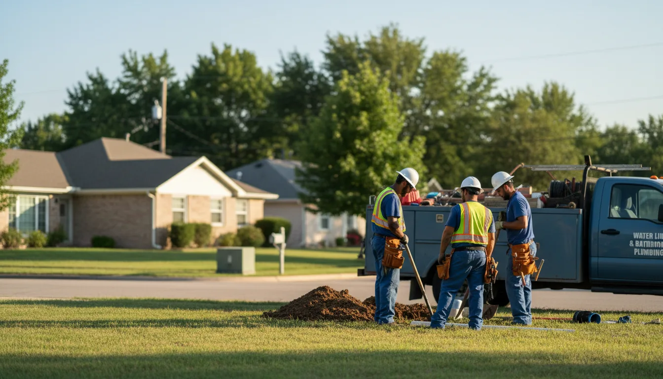 Residential water line and bathroom plumbing service in The Plains, OH